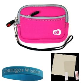Magenta Soft Carrying Glove with Wristband and screen guard for Kodak EasyShare M340, M380, C763, M1093 IS, M1073 IS, M1063, M1033, M893 IS, M883, M863, M763, M873, M853, M753, V1273, V1253, V1233, V1073, V1003, V803, V705, V603, V550