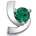 Peora Simulated Emerald Stud Earrings for Women 925 Sterling Silver, 1.50 Carats total Round Shape 6mm, Friction Backs