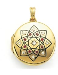 Victor Mayer 18K Gold Diamond Locket With Ruby 18K Yellow Gold