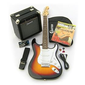 Crafter Cruiser ST120 Guitar + 10 Watt Amplifier - Electric Guitar Starter Package - Sunburst
