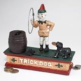 Antique Replica Circus Clown and Trick Dog Authentic Foundry Iron Mechanical ...
