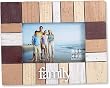 Family Shabby Brown Wood Block Horizontal/Landscape Picture Frame 4x6