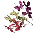 Sugared Fruit Plum Purple Glittered Fabric Decorative Butterfly Craft Pick 22"
