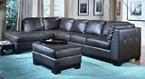 All Leather Sectional in Brown - 8-Way-Hand-Tied - 9958BR