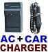 AC+Car Battery Charger Set for Casio NP-40 EX-Z1000 Z1050 Z750 Z40