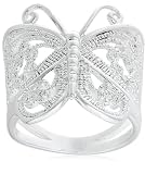 Sterling Silver Filigree Butterfly Ring