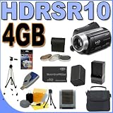 Sony HDR-SR10 40GB Hard Drive HD Camcorder with 15x Optical Zoom PLUS 4GB PRO Duo Memory Stick - Extra Rechargeable Battery - 3 Piece Filter Kit - Full Size Tripod - Quick External Charger - HDRSR10 BigVALUEInc Accessory Saver Bundle + MORE