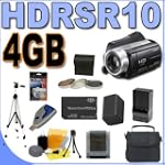 Sony HDR-SR10 40GB Hard Drive 15x Optical Zoom HD Camcorder BigVALUEInc Accessory Saver 4GB FH100 Lithium Battery/Rapid Charger Filter Kit Bundle + MORE
