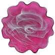 Colorful Recycled Art Glass Raspberry Red Wave Rim Plate 13.75"D