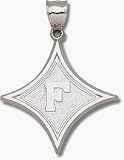 Furman Paladins Giant 1 3 4 W x 1 3 4 H Diamond with F Pendant - Sterling Silver Jewelry