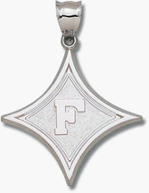 Click here to buy Furman Paladins Giant 1 3 4 W x 1 3 4 H Diamond with F Pendant - Sterling Silver Jewelry by Logo Art.