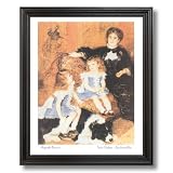 Renoir French Victorian Girl Dog Wall Home Decor Wall Picture Black Framed Art Print