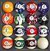 Pool Table Billiard Ball Set, Marble/Swirl Style