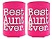 Funny Can Coolie Best Aunt Ever Gift 2 Pack Can Coolies Drink Coolers Magenta