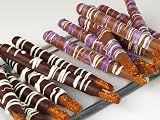 Milk Chocolate Covered Pretzel Rods in a Lucite Cylinder