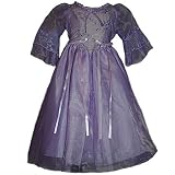 Lilac Organza Dress with Lace and Embroidery (Girls Size 4T - 8 years)