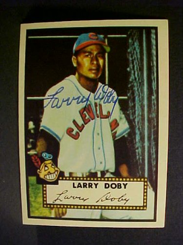 Larry Doby Cleveland Indians #243 1952 Topps Reprints Signed Baseball Card