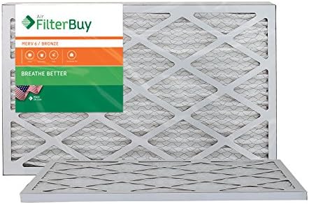 AFB Bronze MERV 6 12x27x1 Pleated AC Furnace Air Filter. Pack of 2 Filters. 100% produced in the USA.
