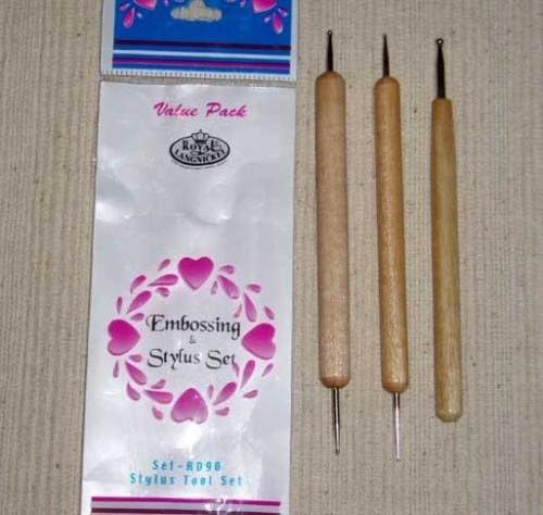 3 pc BALL STYLUS TOOL SET FOR EMBOSSING, PATTERN TRANSFER, CLAY SCULPTING &amp; MORE