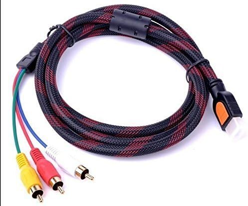 QXF 1.8M 6Ft 19 Pin HDMI Type A Male to 3 RCA Male Plug Audio Video cable