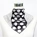 Satin/Chiffon White/Black Dot Print - Silk Bandana 21x21