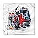 Lunarable Fire Truck Bandana, Powerful Engine Vehicle, Unisex Head and Neck Tie