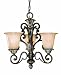 Savoy House 1-2559-3-8 Lotus Collection 3-Light Chandelier, New Tortoise Shell with Silver Finish and Pale Cream Textured Glass
