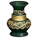 EXP Handmade Forest Green Lacquer Vase With Handcrafted Gold Trim (Thailand)