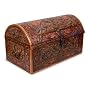 Wood and leather trunk, 'Andean Ivy'