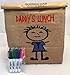 Reusable, Brown Paper Lunch Bag - Includes 4 Mini Permanent Markers