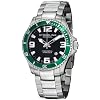 Stuhrling Original Men's 395.33P154 Aquadiver Regatta Champion Professional Diver Swiss Quartz Date Green Bezel Watch