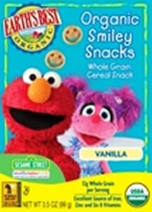 Earth's Best Organic Sesame Street Vanilla Smiley Snacks, 3.5 Ounce Boxes (Pack of 6)