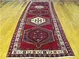 3'10 x 10'11 Red Persian Hand Knotted Wool Meshkin Runner Rug