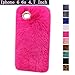 iPhone 6 6s Case, Fast Jewelry? Bling Crystal Rhinestone Design Fashion Colour Fluffy Soft Genuine Rex Rabbit Fur Winter Warm Case for Apple iPhone 6 4.7 Inch - Rose Red