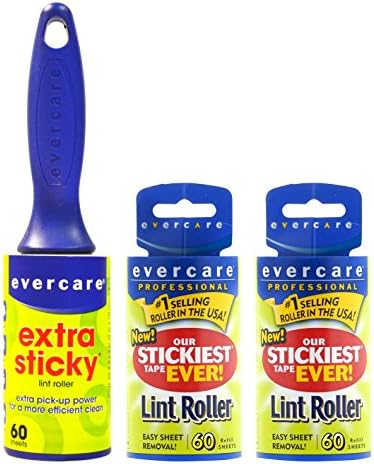Evercare Professional Extra Sticky Lint Roller with 2 Refills 180 Total Sheets