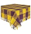 Hand Woven 100% Cotton Purple & Green Dragonfly Check Tablecloth 60x60 Inches