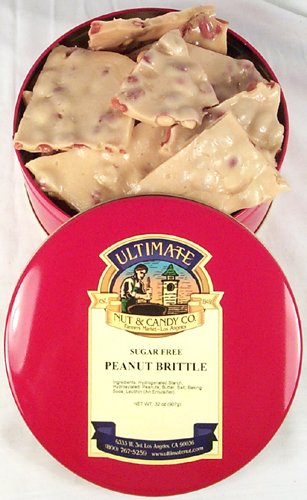 Ultimate's Low Carb & Sugar Free Peanut Brittle - 2 Lb Tin by Ultimate Nut & Candy Co.