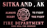 qy50586-r FIRE DEPT SITKA AND , AK ALASKA Firefighter Neon Sign