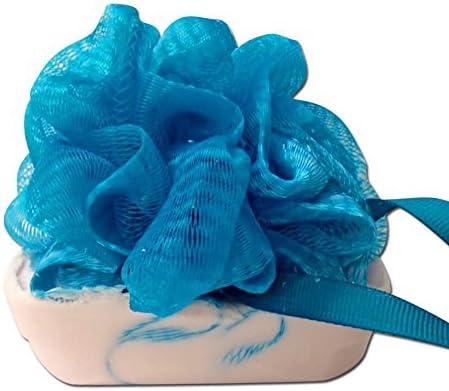 Goat's Milk &amp; Olive Oil Soap Bar with Attached Shower Puffy/Pouf. *All Natural Moisturizing Soap *Hand Crafted *Perfect Puffy Shower Sponge Soap Combo! *Amazing Scents (Blackberry Vanilla)