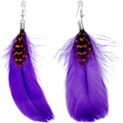 Perfect in Purple Feather Earrings