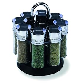 Olde Thompson 8-Jar Carousel Chrome Spice Rack