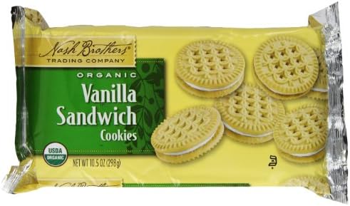 Nash Brothers Trading Organic Vanilla Sandwich Cookie, 10.5 Ounce