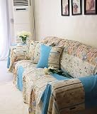 Vintage Style Branca Throw Cotton&Jute Couch/Loveseat Cover SC-26, Two Seats Sofa