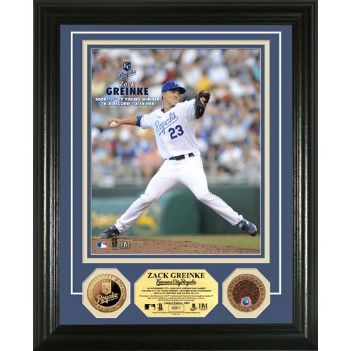 Highland Mint MLB Kansas City Royals Zack Greinke 2009 AL Cy Young Winner Gold Coin Photo Mint