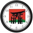 Japanese Shinto Temple Gate Wall Clock by WatchBuddy Timepieces (Black Frame)