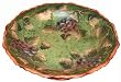 Hand painted porcelain footed bowl, compote - "Vitis" grapes and vine design, purple and green