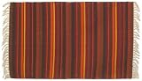 100% Cotton Flat Weave Orange and Brown Rug Striped 2 X 3