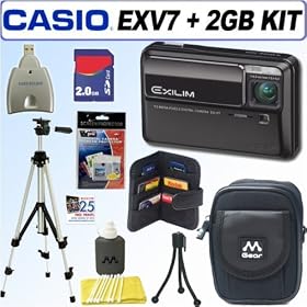 Casio EXILIM Hi-Zoom EX-V7 - Digital camera - compact - 7.2 Mpix - optical zoom: 7 x - supported memory: MMC, SD, SDHC - black
