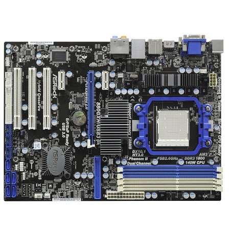 ASRock Socket AM3/AMD 880G/Hybrid CrossFireX/USB 3.0/A&V&GbE/ATX Motherboard 880GXH/USB3