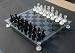 Quality Glass Chess Set with Frosted and Black Chess Pieces with Black/Clear Glass Ch...